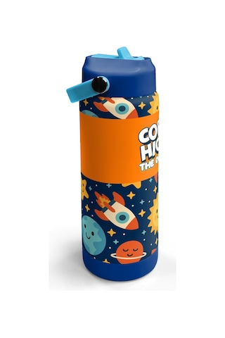 Coral High Lacivert Uzay Desenli Katlanır Ağızlıklı Çelik Termos 650 Ml 38342 Lacivert