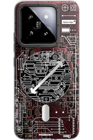 Xiaomi Mi 14 Uyumlu Kılıf Magsafe Şarj Özellikli Youngkit Technology Serisi Mavi