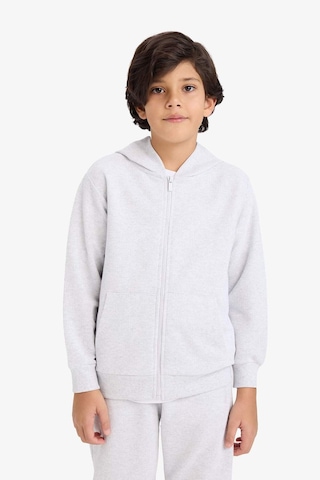 Defacto Erkek Çocuk Kapüşonlu Pike Fermuarlı Sweatshirt B6503a826spgr157 Gri-gr157