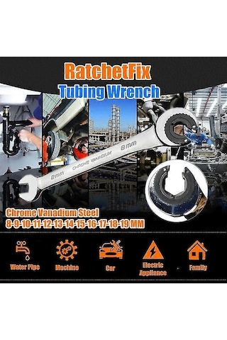 1 Adet Boru Cırcırlı Anahtar 8-19 Mm Boru Cırcırlı Kombine Anahtarlar Çift Uçlu Kate Yağ Anahtarları Dişliler 17 Mm Diğer