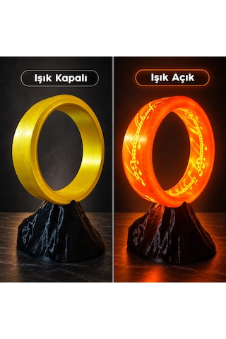 Güç Yüzüğü Dekoratif Masa Lambası Altın - Sarı