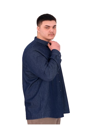 Mode Xl Büyük Beden Erkek Uzun Kol Kot Gömlek U24391 Lacivert