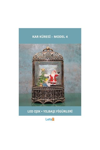 Yılbaşı Temalı Işıklı Müzikli Kar Küresi 24x15 Cm 1 Adet