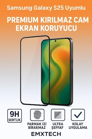 Samsung Uyumlu S25 Premıum Kırılmaz Cam Ekran Koruyucu