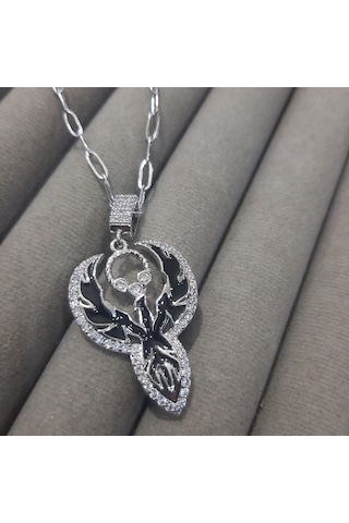 Beren Aksesuar Stainless Steel Unisex Anka Kuşu Çelik Kolye Gümüş