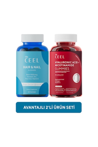 VitaCeel 2'li Cilt ve Saç & Tırnak Gummy Vegan Çiğnenebilir Vitamin