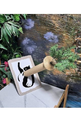 Kedi Tırmala Tahtası Lazer Kesim Ahşap Resimli5