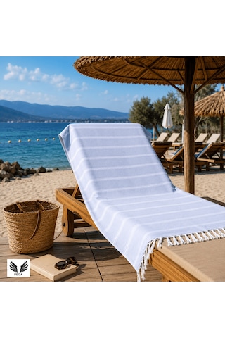 Pega Sultan Peştamal %100 Koton Bebe Mavisi Plaj Havlusu 90 x 170 CM
