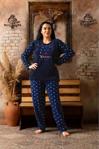Sude Kadın Büyük Beden Kışlık Welsoft Pijama Takımı K200/585 - 1 Adet 001