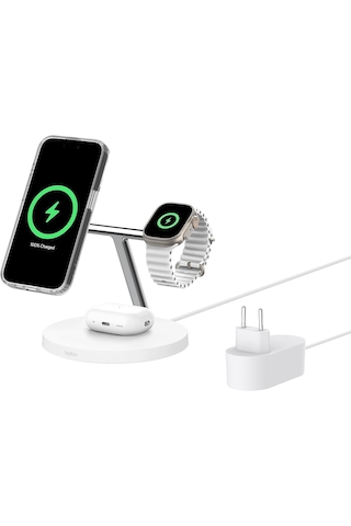 Belkin Boostcharge Pro 3'ü 1 Arada, Qi2 Magsafe Kablosuz Şarj