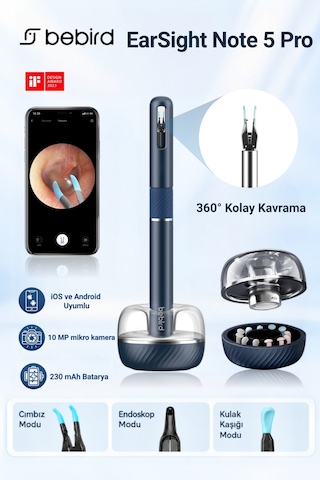 Bebird Earsight Note 5 Pro 10 Mp Hd Kameralı Akıllı Kulak Temizleme Cihazı