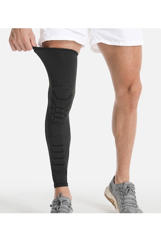 Wezone Diz Ve Baldır Koruyucu Spor Kolluk - Şok Emici, Esnek Kumaş Xl Siyah Siyah