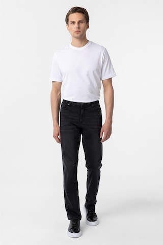 Siyah Regular Denim Pantolon-35074 Siyah