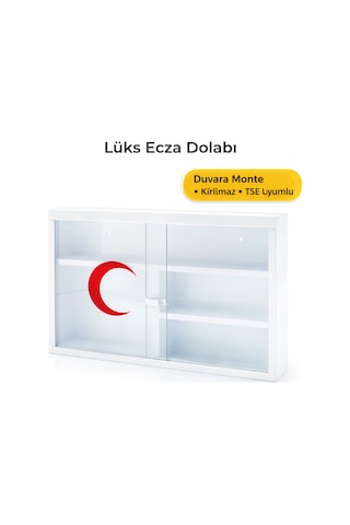 Lüks Plastik Ecza Dolabı 45x30,duvara Monte ,lk Yardım Dolabı Kapaklı İlaç Kutusu,sağlık Dolabı Beyaz