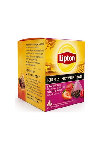 Lipton Kırmızı Meyve Rüyası Çilek Aromalı Piramit Poşet Çay 15'li