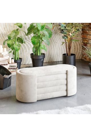 Rosita Sandıklı Bench Şıklık Ve Pratikliğin Mükemmel Uyumu, Modern Puf KREM