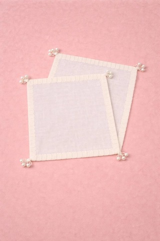 İnci Detaylı Sunum Peçetesi 18x18 Cm 2 Adet Beyaz