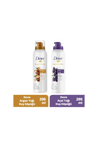 Dove Duş Köpüğü Argan Yağı 200 ML + Açai Yağı 200 ML