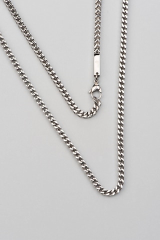 So Chic Çift Sıra Örgü Model 75 Cm Çelik Erkek Kolye Beyaz