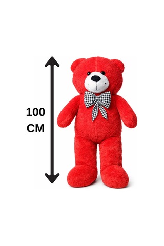 100 Cm Peluş Ayıcık Peluş Ayı Hediyelik Peluş Oyuncak Sevgiliye Kırmızı