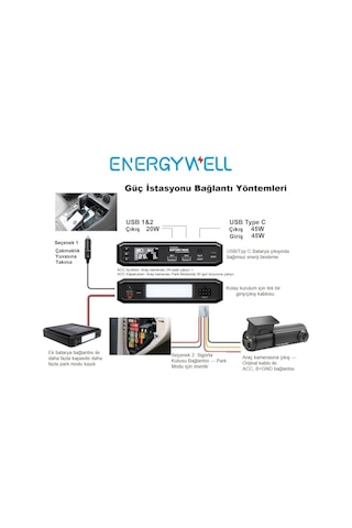 Battery Pack P6 Araç Kamerası Park Modu Güç İstasyonu