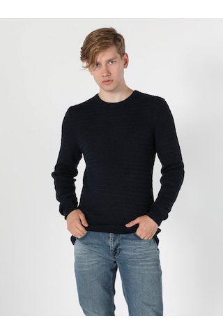 Colin's Slim Fit Bisiklet Yaka Triko Lacivert Erkek Kazak CL1056031_Q1.V1_NAV