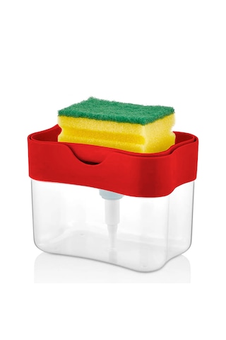 Porsima ORG-98 Deterjan Hazneli Pompalı Süngermatik Sıvı Sabunluk Kırmızı