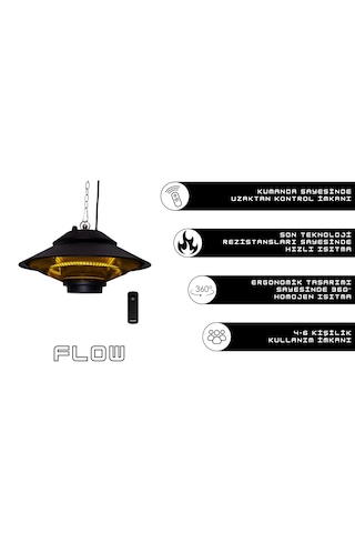 Flow Ip44 1500w Sarkıt Isıtıcı Dış Ve İç Mekan Uzaktan Kumandalı
