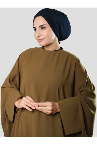 Hürrem Bone Lacivert Drapeli Salaş Tesettür Bone Sandy Büzgülü 2315 02 Lacivert