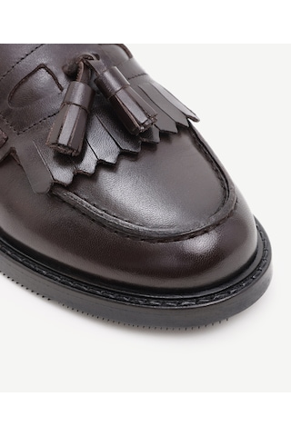 Yargıcı Kauçuk Tabanlı Deri Loafer 24kkay4302x 003 Kahverengi
