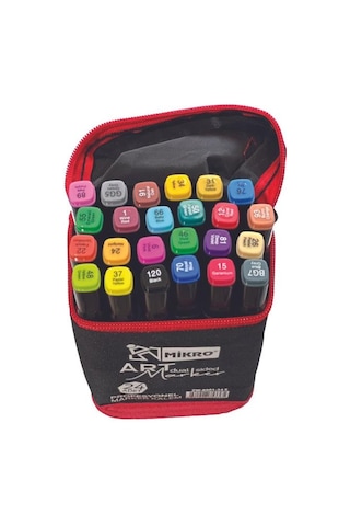 Mikro Zw-8001-24 Art Çift Tarafli Marker Çantalı Zw8001-24s Çok Renkli