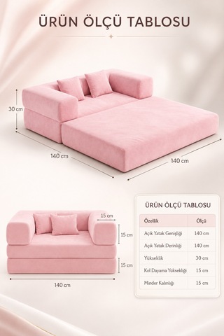 Saby Premium 140x70 Cm Modüler Çocuk Ve Genç Koltuğu Yatak Olabilen Sünger Oyun Alanı Yıkanabilir Kılıf Siyah