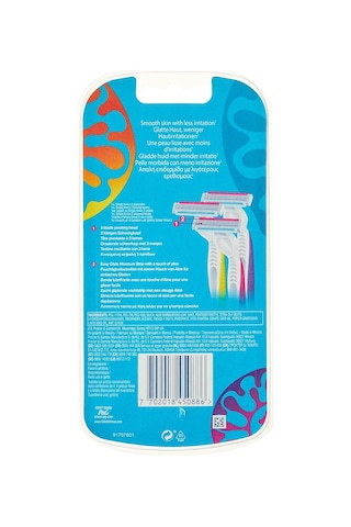 Lexroo Venus Gilette Simply Venus3 Tek Kullanımlık Kadın Tıraş Makinesi, Çok Renkli, 6 Adet