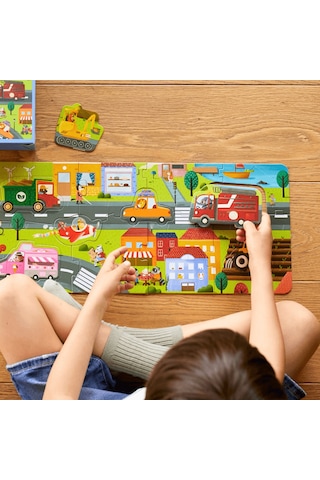 Moritoys Vehicles Adventure - 18 Parça Yapboz, 8 Adet Oynanabilir Araç Ve Dijital Aktiviteler
