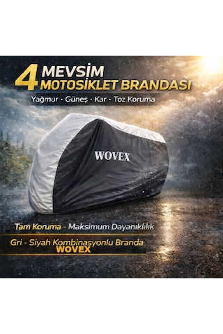 Wovex Honda Forza 250 Nss250 Motosiklet Branda Gri-siyah Kombinasyonlu Topcase Uyumlu Motor Brandası