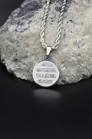 Nazar Duası Kolye Paslanmaz Çelik Zincir 3mm 902086 Gümüş