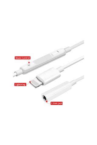 Microcase Apple iPhone Uyumlu Lightning Kulaklık Çeviri Kablo -MH020
