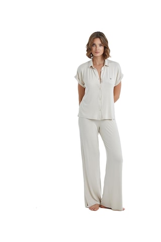 Blackspade Kadın Kısa Kol Önden Düğmeli Bej Pijama Takımı C9t7n3o15- 001