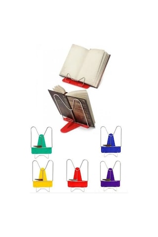 Portatif Ayarlanabilir Metal Kitap Okuma Standı Aparatı Aleti Çok Renkli