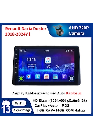 Renault Dacia Duster 2018-2024yıl Android 1gb Ram 16gb Multimedya