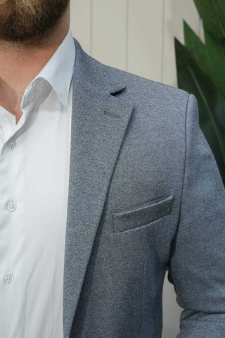 Bys Beystil Sivri Yaka Gri Ceket 50683 - Slim Fit