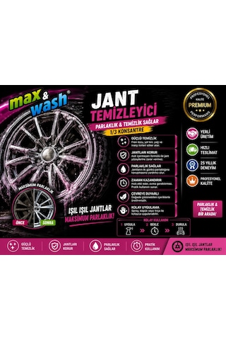 4 Kg Jant Temizleyici 1/3 Konsantre Güçlü Kir Ve Fren Balata Tozu Temizleyici Profesyonel Oto Kuaför Ürünü
