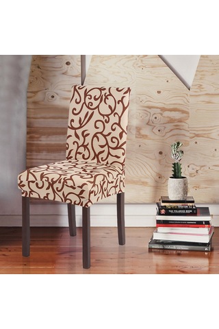 Suofeng Kumaş Totem Desenli Universal Sandalye Örtüsü - Esnek, Temizlenmesi Kolay, Otel/restoran/ofis Uyumlu - Şampanya Rengi Çok Renkli