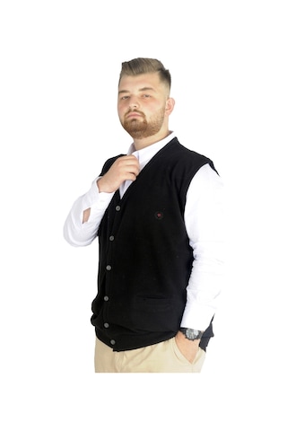 Mode Xl Büyük Beden Erkek Yelek Selanik 20545 Siyah 001