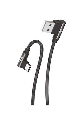 Linktech K594 Safe Type-C USB 90 Derece Şarj Kablosu Mavi