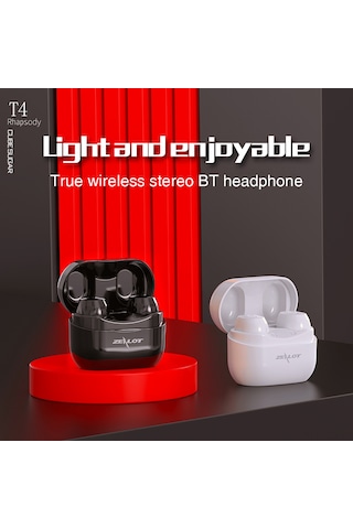 Geeroyoo Zealot T4 Tws Bluetooth 5.0 Kulaklıklar, 300mah Şarj Kutusu, Stereo Ses, Spor İçin, Mikrofonlu, Kablosuz Müdahaleci Kulaklıklar, Siyah