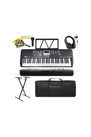 Midex Ps 1800bk Set 61 Tuşlu Kaliteli Org Dijital Ekranlı Stand Kulaklık Çanta Notalık Adaptör Sticker Metod