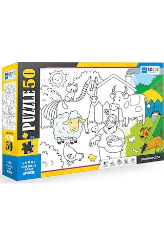 Focus Games Neşeli Çiftlik Puzzle 50 Parça Standart R1k57bf38223n1