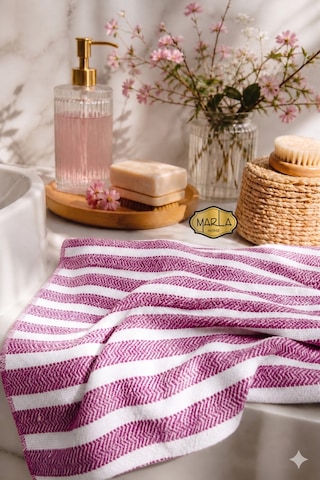 %100 Pamuk Dokuma Peştemal Havlu Plaj & Banyo Havlusu 100x170 Cm Pembe