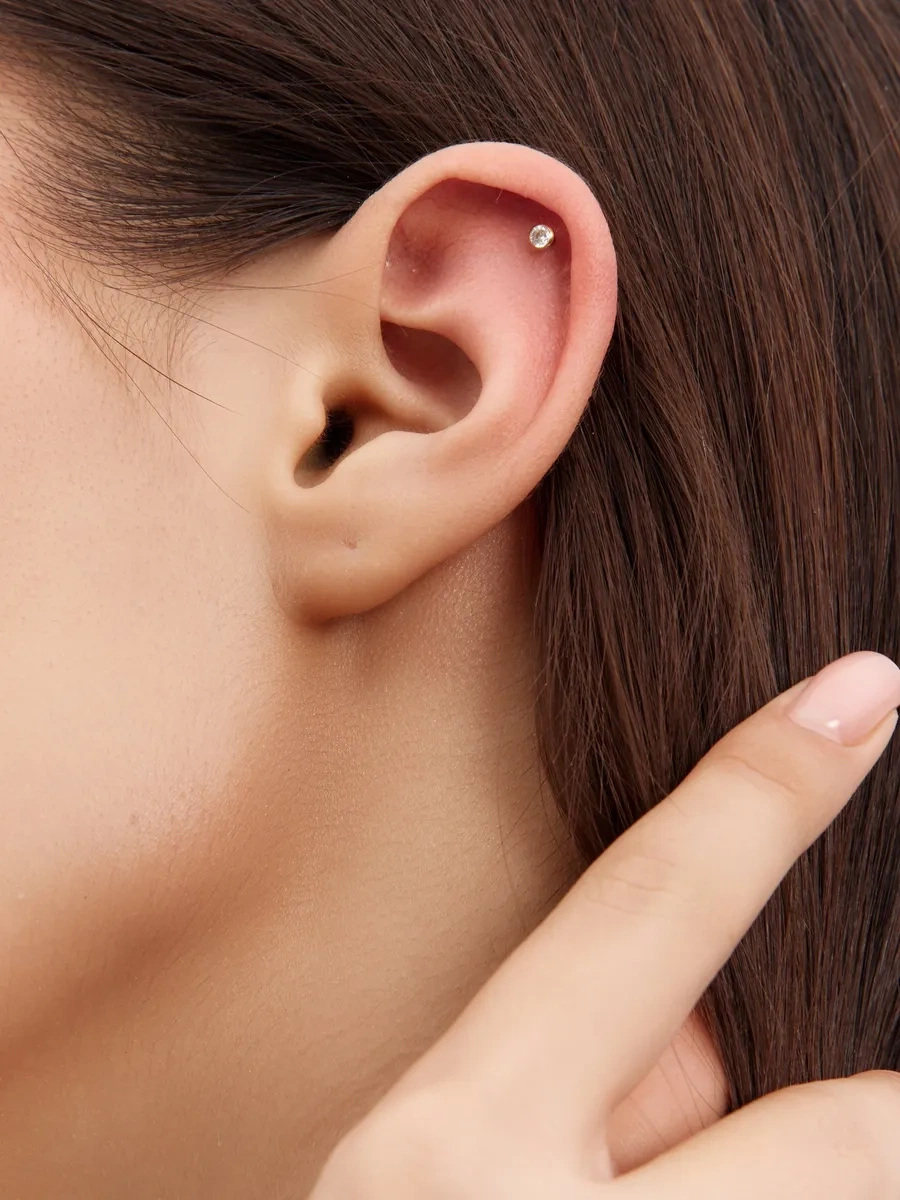 Vladı S Kıkırdak Kulak Piercing İçin Labret Küpe 95307864 Altın